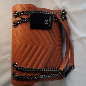 Luisa Vannini Embossed Leather Shoulder Bag